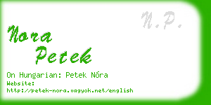 nora petek business card